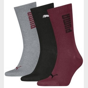 Puma Strmper - Regular Crew - 3-pak - Burgundy/Sort/Gr