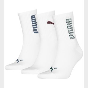 Puma Strmper - Unisex RIB Logo Short - 3-pak - Hvid/Colored Log