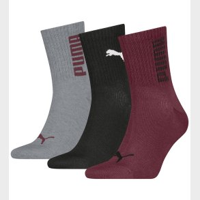 Puma Strmper - Unisex RIB Logo Short - 3-pak - Burgundy/Sort/Gr