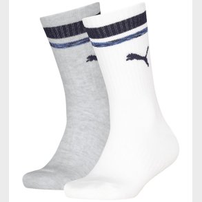 Puma Strmper - Kids Crew - 2-pak - Hvid/Gr/Bl