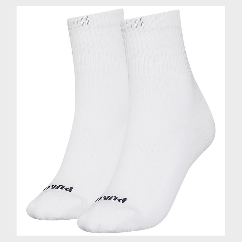 Puma Strmper - Short Crew - Heart Logo - 2-pak - Hvid/Sort