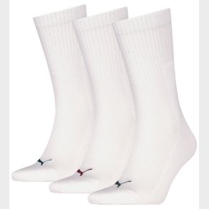 Puma Strmper - Regular Crew - 3-pak - Hvid/Colored Logo