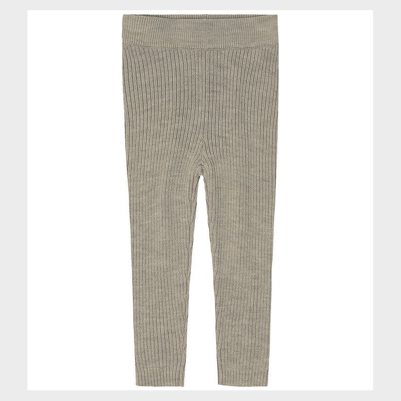 FUB Leggings - Rib - Strik - Uld - Oat Melange
