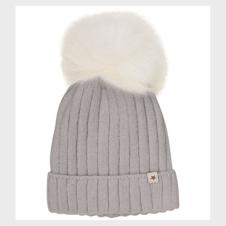 Huttelihut Hue - Uld/Bomuld - Strik - Medium Grmeleret m. Kvast