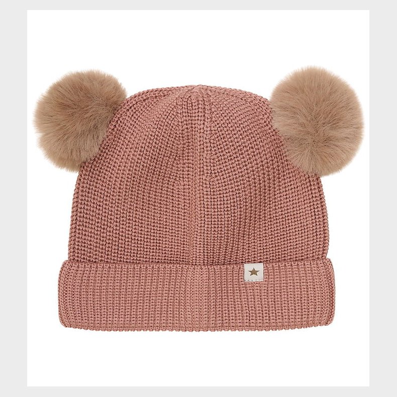 Huttelihut Hue - Uld - Strik - Burlwood m. Kvaster