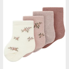 Name It Strmper - 4 pak - Uld/Bomuld - NbfWak - Shadow Gray