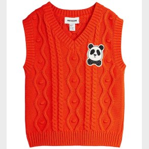 Mini Rodini T-shirt - Strik - Panda Patch - Red