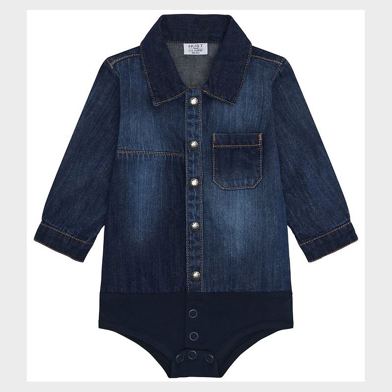 Hust and Claire Skjortebody l/ - Denim - Bertil - Blue Denim