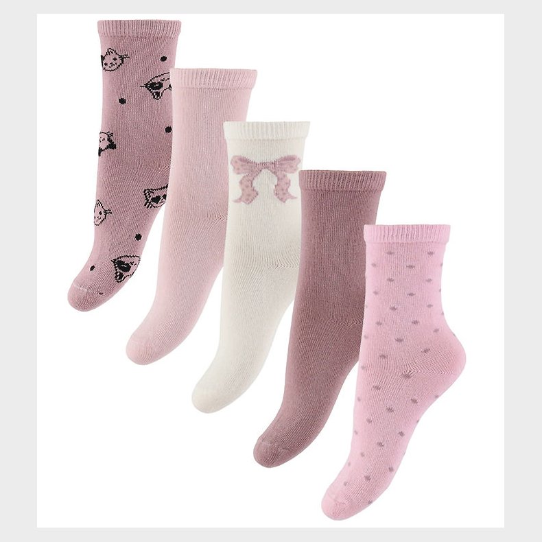 Name It Strmper - 5-pak - NmfVinni - Cloud Dancer/Bow