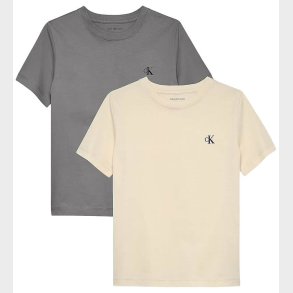 Calvin Klein T-shirts - 2-pak - Monogram - Granite Gray/Whitecap