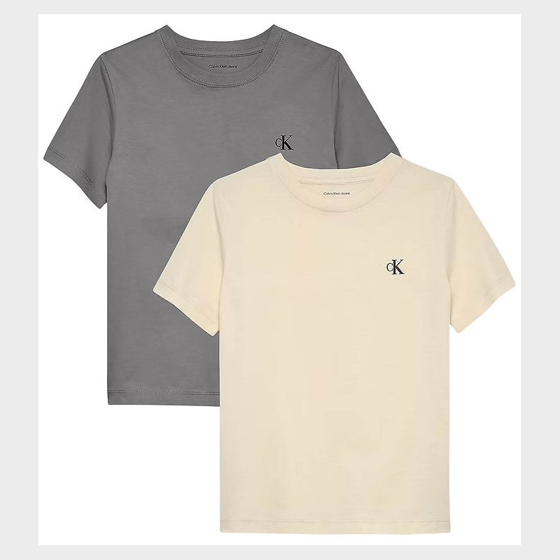 Calvin Klein T-shirts - 2-pak - Monogram - Granite Gray/Whitecap