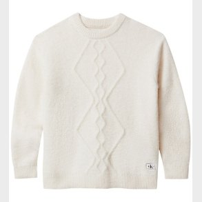 Calvin Klein Bluse - Polyester/Uld - Fluffy - Whitecap Gray