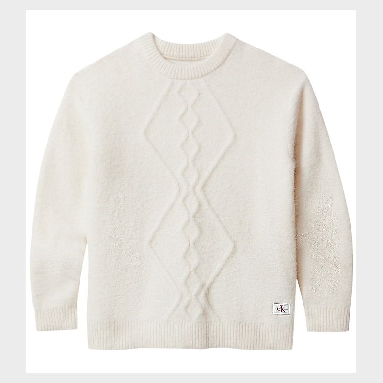 Calvin Klein Bluse - Polyester/Uld - Fluffy - Whitecap Gray