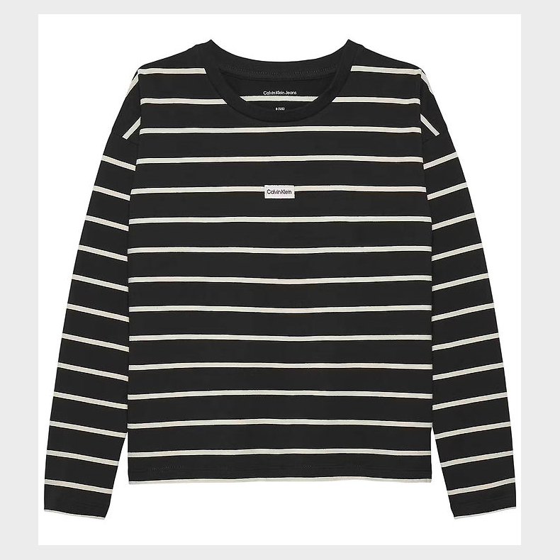 Calvin Klein Bluse - Stripe - CK Black/Whitecap Gray
