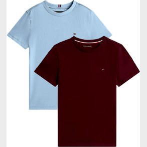 Tommy Hilfiger T-shirt - 2-pak - Deep Rouge/Brisk Blue