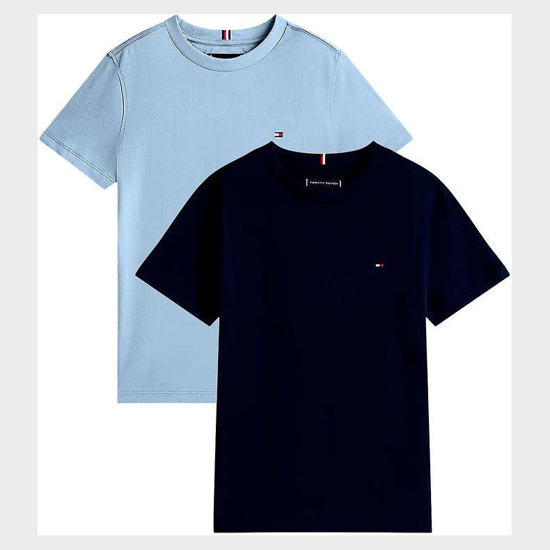 Tommy Hilfiger T-shirt - 2-pak - Brisk Blue/Desert Sky