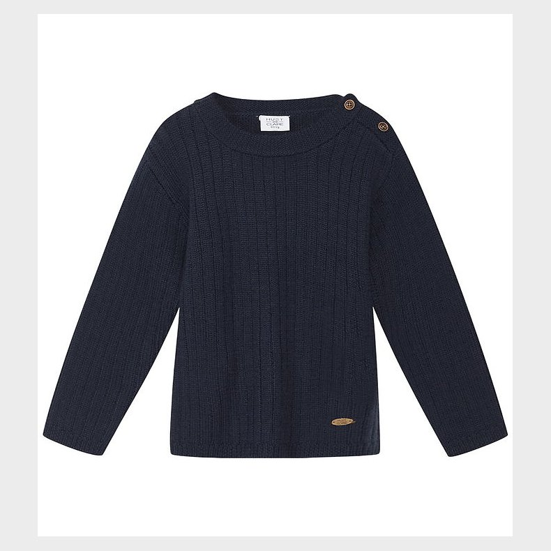 Hust and Claire Bluse - Strik - HCPil Wool Rib - More Navy