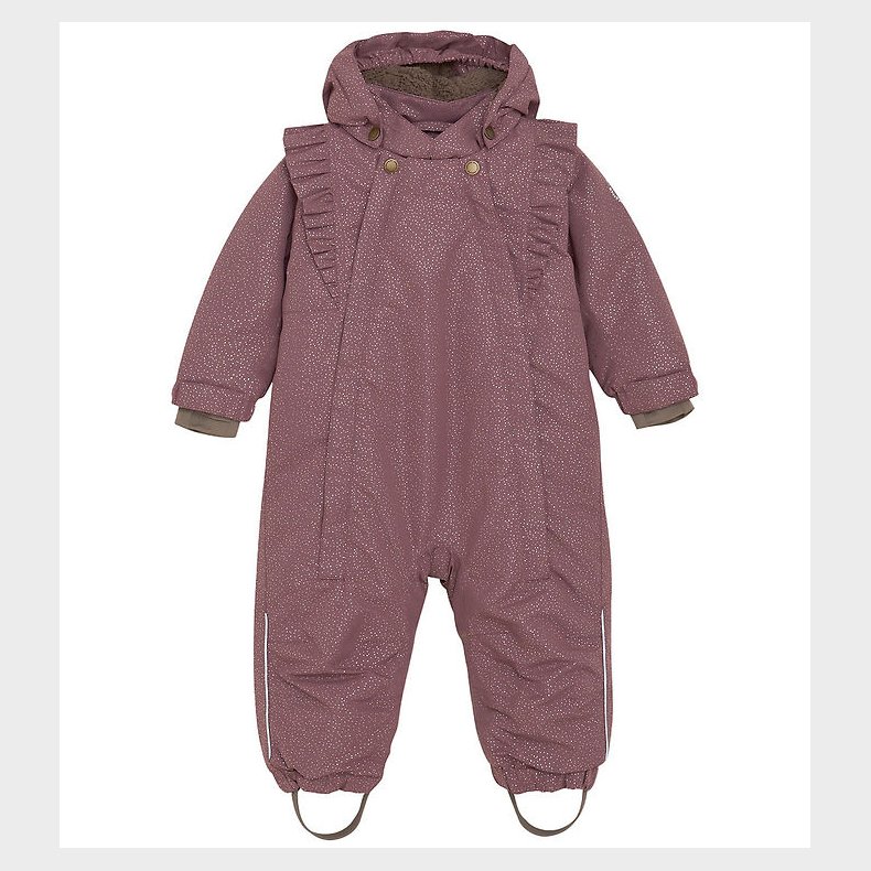 En Fant Flyverdragt - Rose Taupe m. Guldprikker