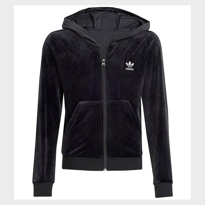 adidas Originals Httetrje - VELOUR Z HOODIE - Sort/Hvid