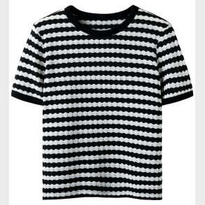 LMTD T-shirt - Strik - NlfSille - Black/White