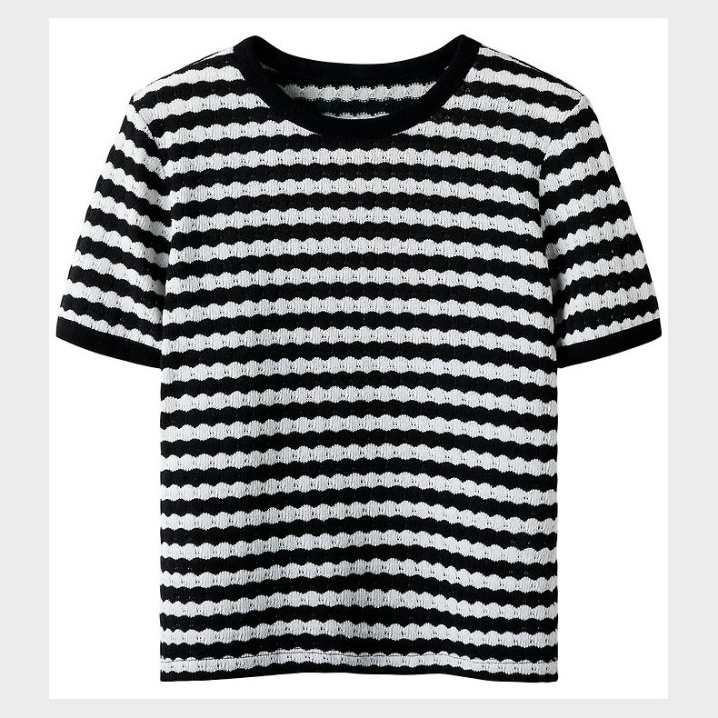 LMTD T-shirt - Strik - NlfSille - Black/White