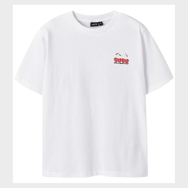 LMTD T-shirt - NlfCherry - Bright White