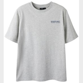 LMTD T-shirt - NlnMoods - Light Grey Melange/Dark Sapphire