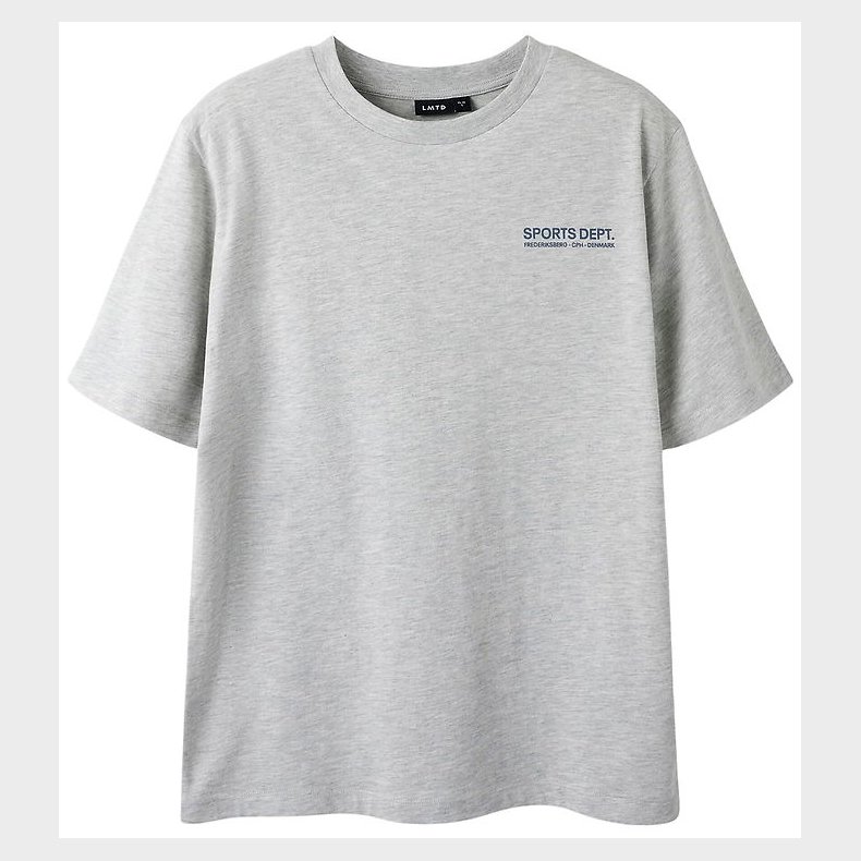 LMTD T-shirt - NlnMoods - Light Grey Melange/Dark Sapphire