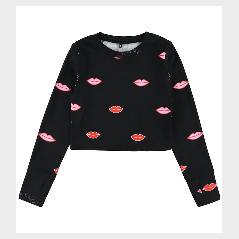 Stella McCartney Kids Badebluse - Cropped - UV50+ - Sort m. Lbe