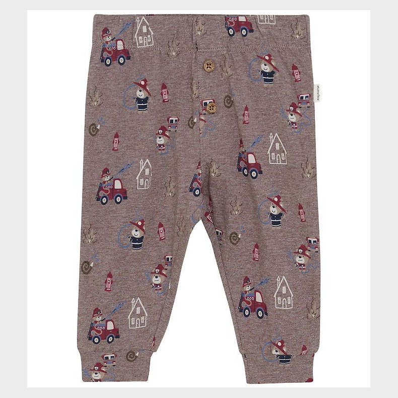 Minymo Leggings - Dark Brown Melange