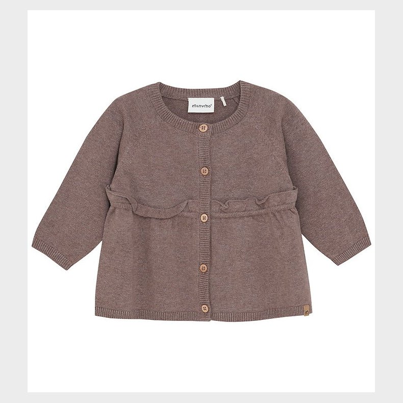 Minymo Cardigan - Strik - Dark Brown Melange