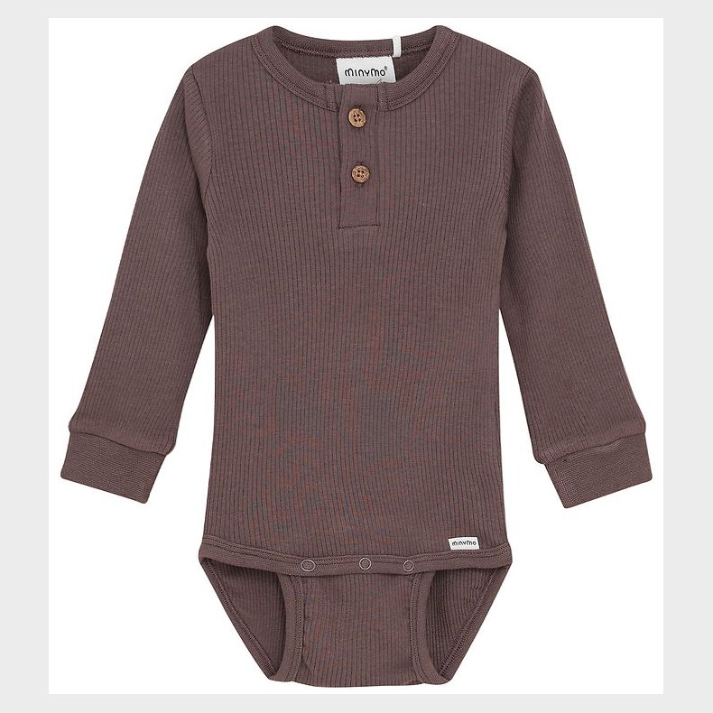 Minymo Body l/� - Rib - Chocolate Chip