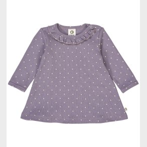 Msli Kjole - Rib - Dot - Lilac Fog/Oak