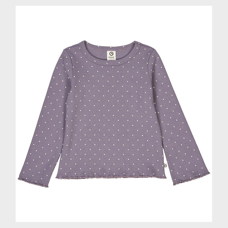 M�sli Bluse - Rib - Dot - Lilac Fog/Oak