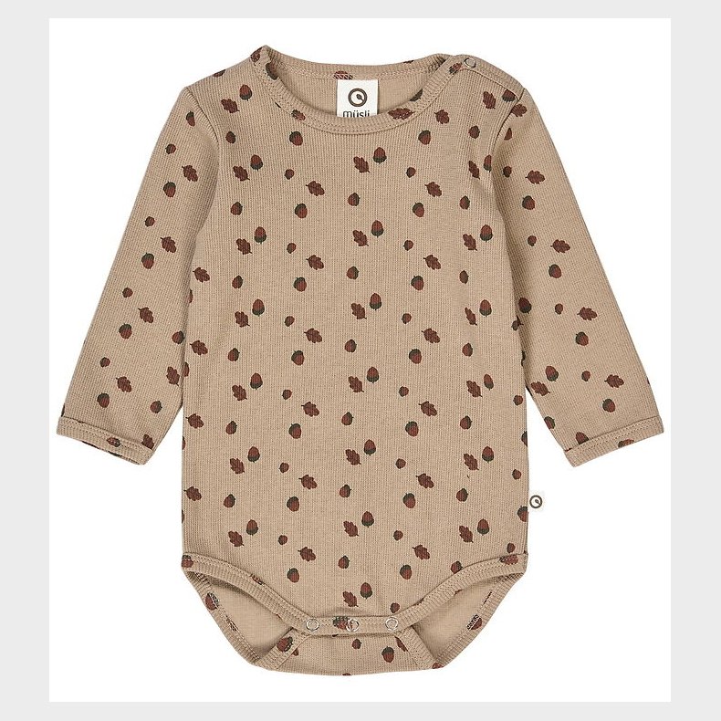 M�sli Body l/� - Rib - Acorn - Beige/Root/Deep Green