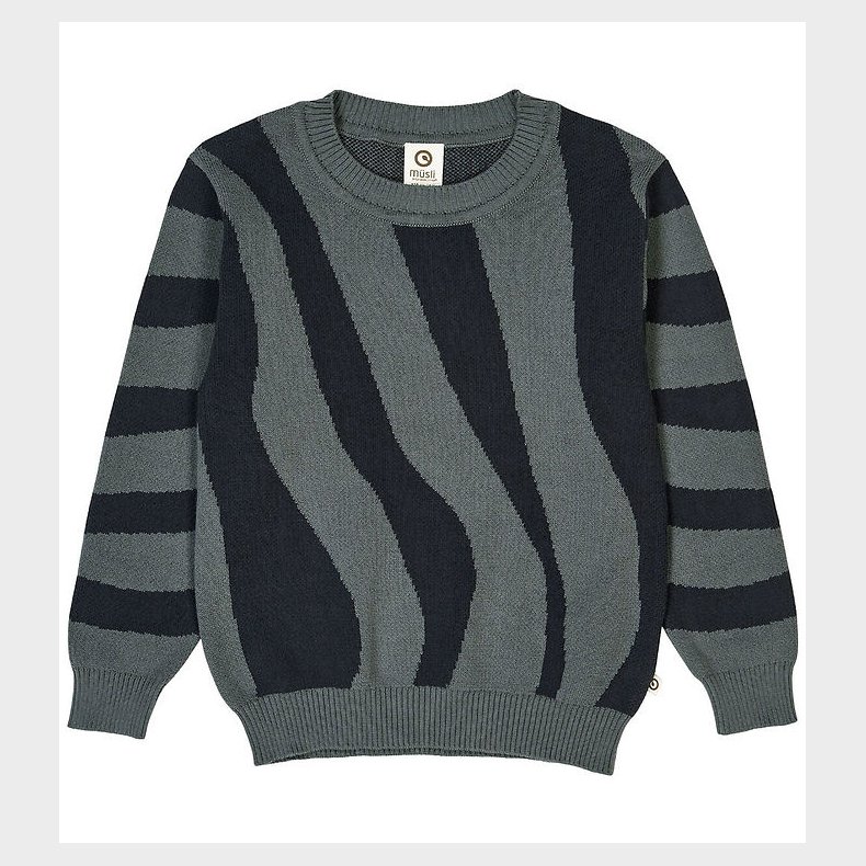 Msli Bluse - Strik - Jacquard - Stormy Blue