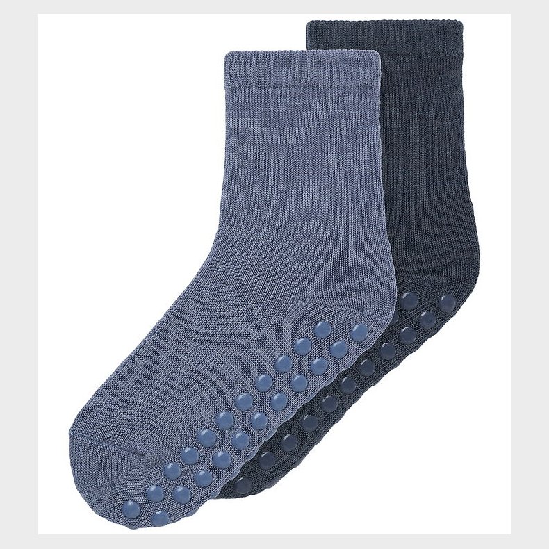 Name It Strmper - 2-pak - Uld/Bomuld - NmmWak - Skridsikker - F