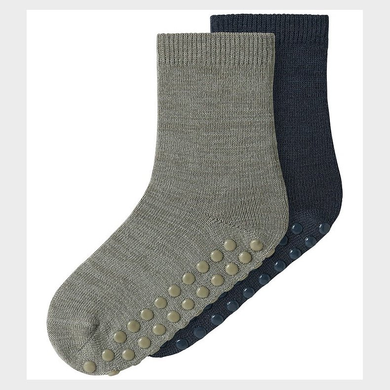 Name It Strmper - 2-pak - Uld/Bomuld - NmmWak - Skridsikker - D