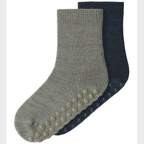 Name It Strmper - 2-pak - Uld/Bomuld - NmmWak - Skridsikker - D