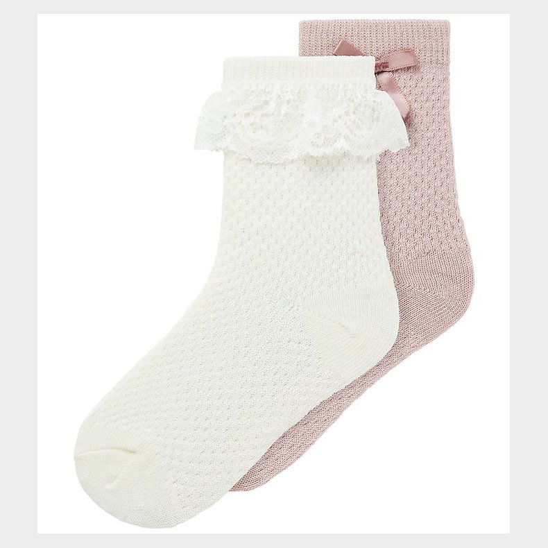 Name It Strmper - 2-pak - Uld/Bomuld - NmfWakma - Snow White/1x