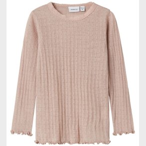 Name It Bluse - Uld/Silke - Rib - NmfWossa - Shadow Gray