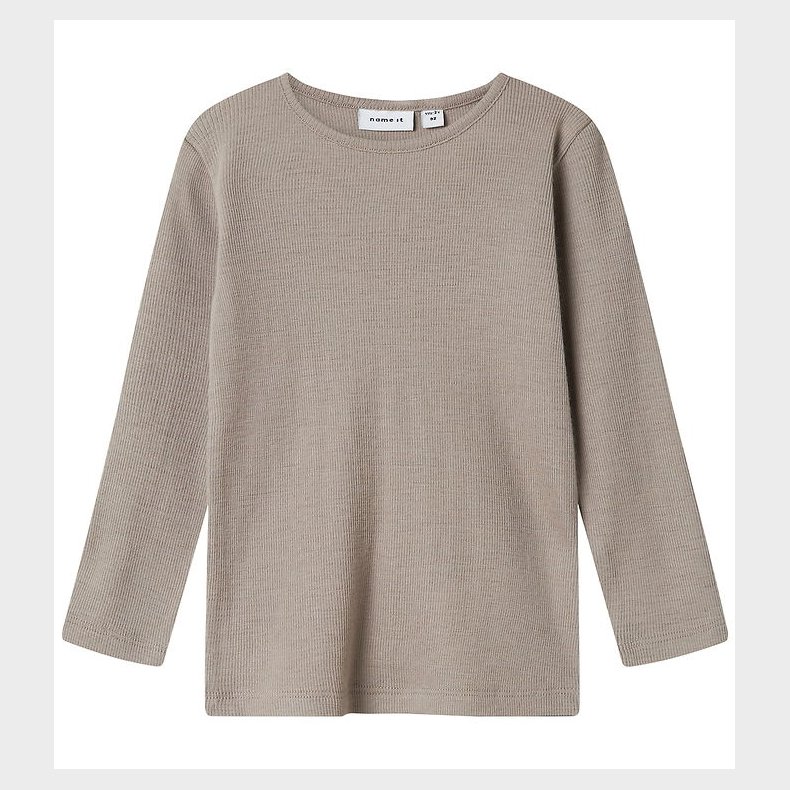 Name It Bluse - Uld/Silke - Rib - NmmWossa - Satellite