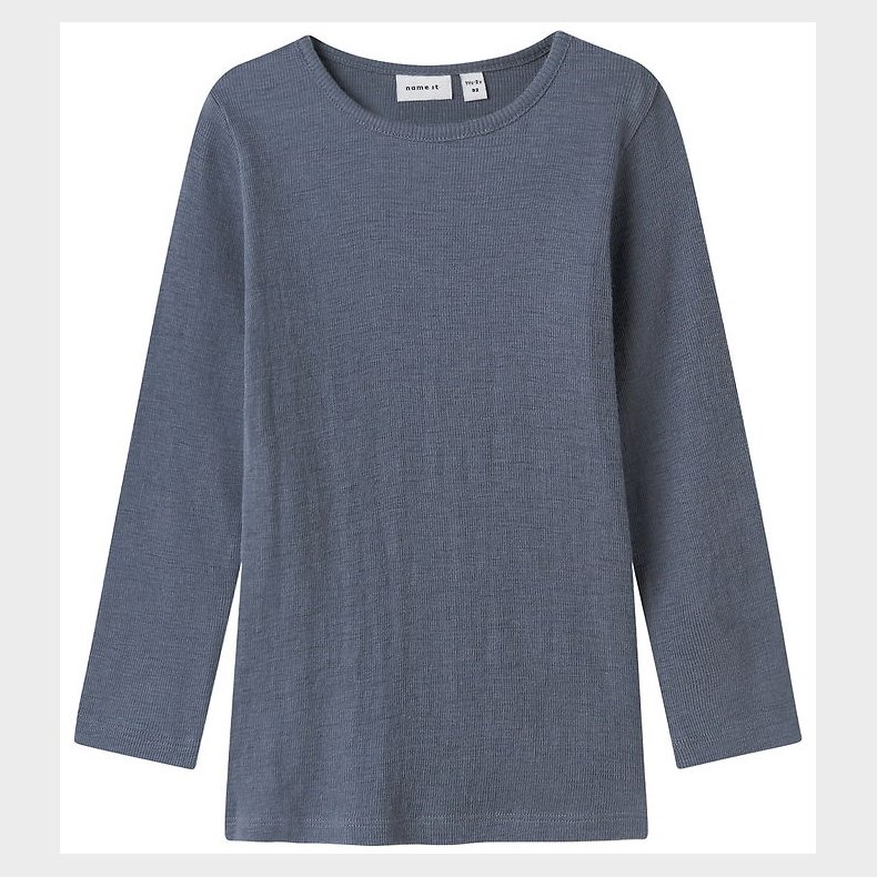 Name It Bluse - Uld/Silke - Rib - NmmWossa - Folkstone Gray