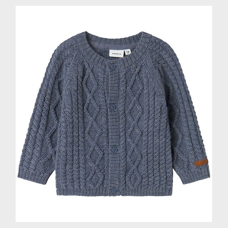 Name It Cardigan - Uld - Strik - NbmWrilla - Folkstone Gray