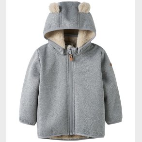 Name It Softshelljakke m. Fleece - NbnMada08 - Grey Melange m. 