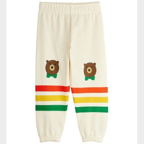 Mini Rodini Sweatpants - Bear Stripe - Off-White