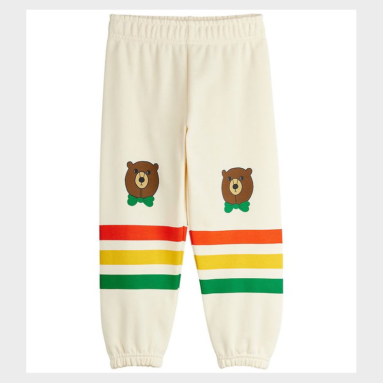 Mini Rodini Sweatpants - Bear Stripe - Off-White