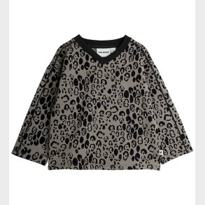 Mini Rodini Bluse - Leopard Brushed Top - Gr/Sort