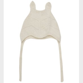 Huttelihut Babyhjelm m. rer - Alpakauld - Strik - Off-white