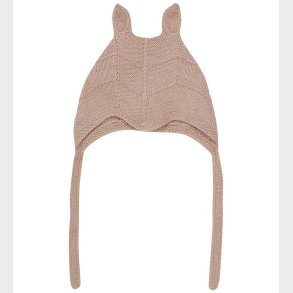 Huttelihut Babyhjelm m. rer - Alpakauld - Strik - Mahogany Rose